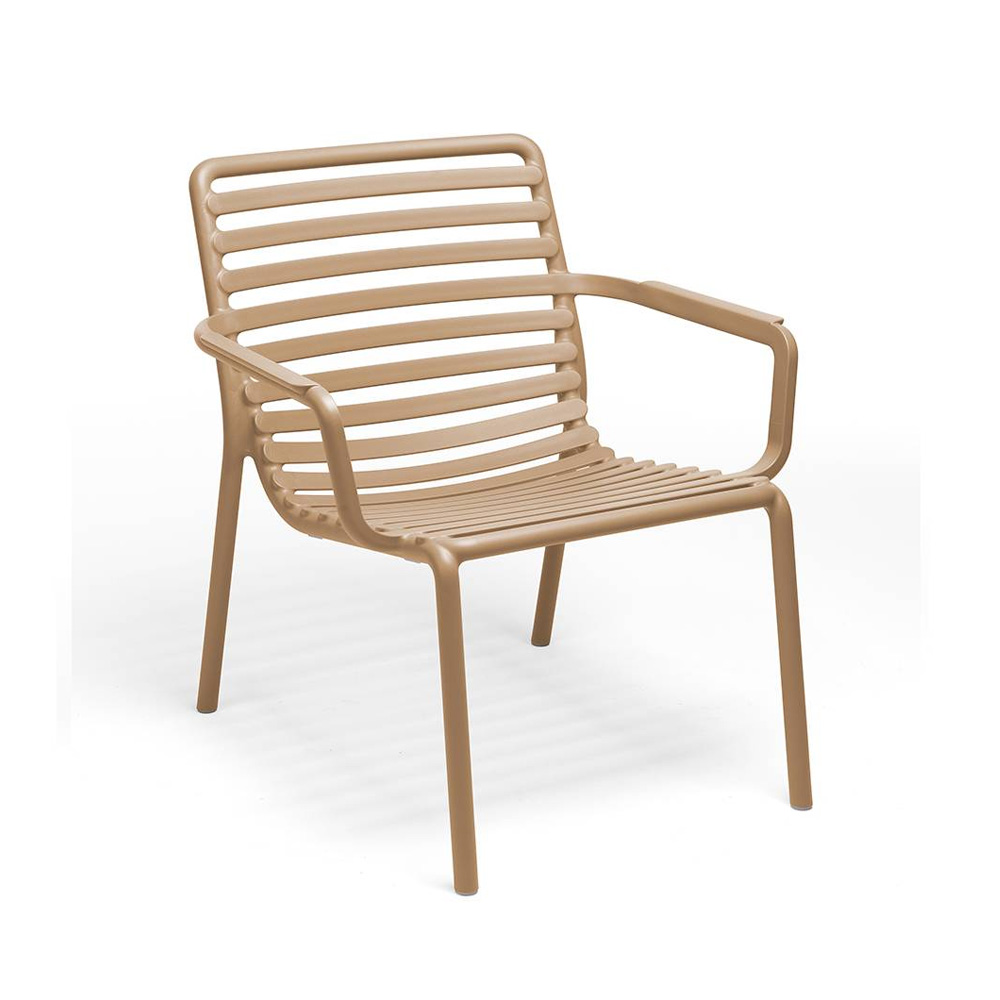 Nardi_Doga_Relax_Cappuccino_vaaleanruskea_terassituoli_ulkotuoli_muovituoli_nojatuoli_pinottava_01 - Edella Nardi Doga Relax terassinojatuoli