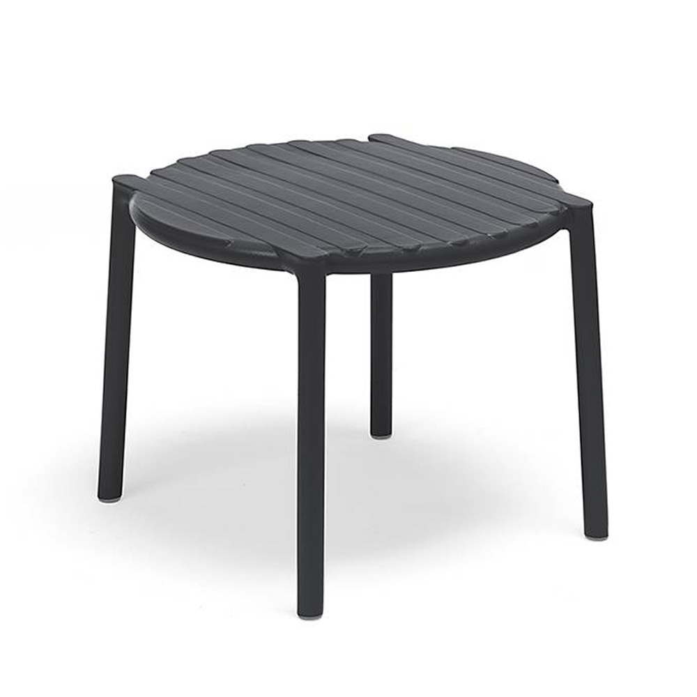 Nardi_Doga_Table_Anthracite_tummanharmaa_terassipöytä_ulkopöytä_muovipöytä_pyöreä_sohvapöytä_apupöytä_pinottava_01 - Edella Nardi Doga Table terassisohvapöytä