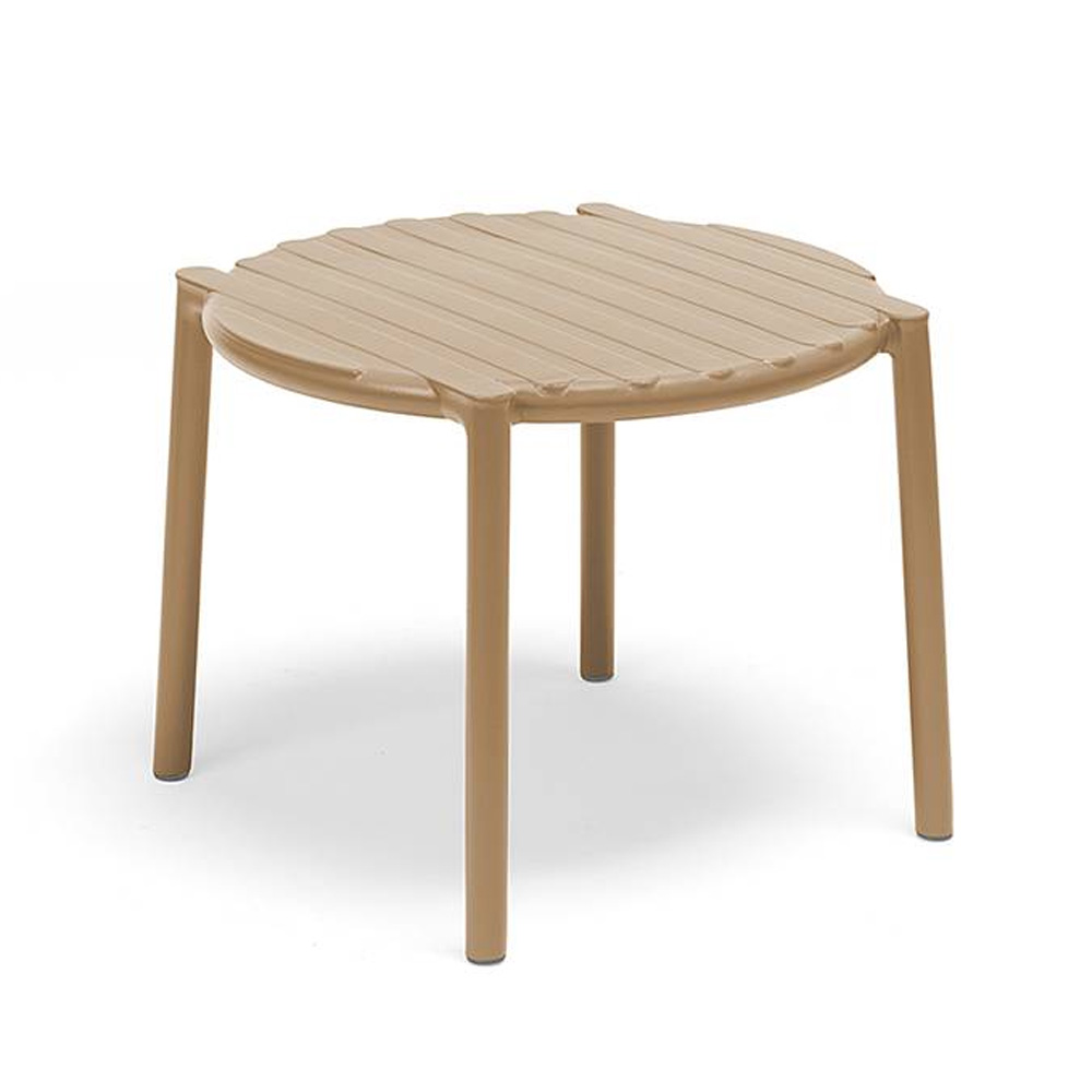 Nardi_Doga_Table_Cappuccino_vaaleanruskea_terassipöytä_ulkopöytä_muovipöytä_pyöreä_sohvapöytä_apupöytä_pinottava_01 - Edella Nardi Doga Table terassisohvapöytä