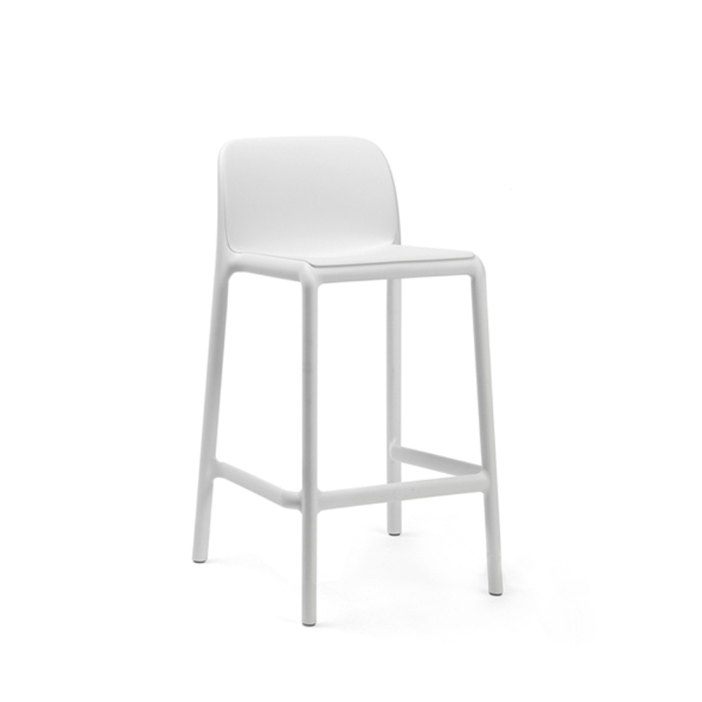Nardi_Faro_Mini_Bianco_valkoinen_korkea_matala_baarituoli_terassituoli_ulkotuoli_muovituoli_01 - Edella Nardi Faro Mini matala terassibaarituoli