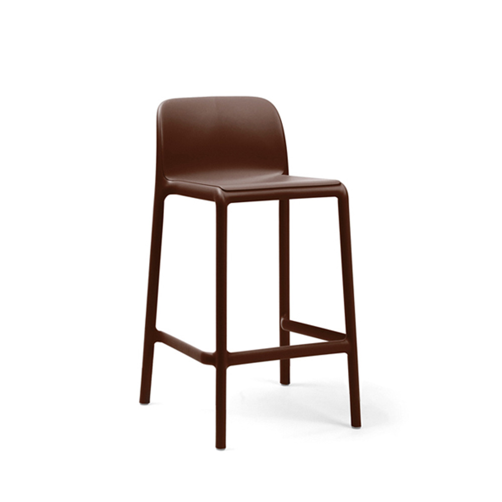 Nardi_Faro_Mini_Caffe_ruskea_korkea_matala_baarituoli_terassituoli_ulkotuoli_muovituoli_01 - Edella Nardi Faro Mini matala terassibaarituoli