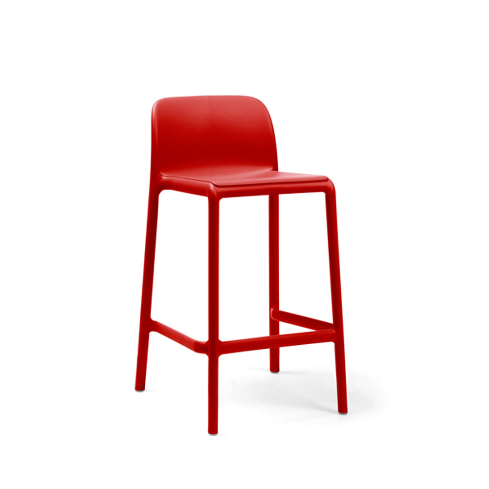 Nardi_Faro_Mini_Rosso_punainen_korkea_matala_baarituoli_terassituoli_ulkotuoli_muovituoli_01 - Edella Nardi Faro Mini matala terassibaarituoli