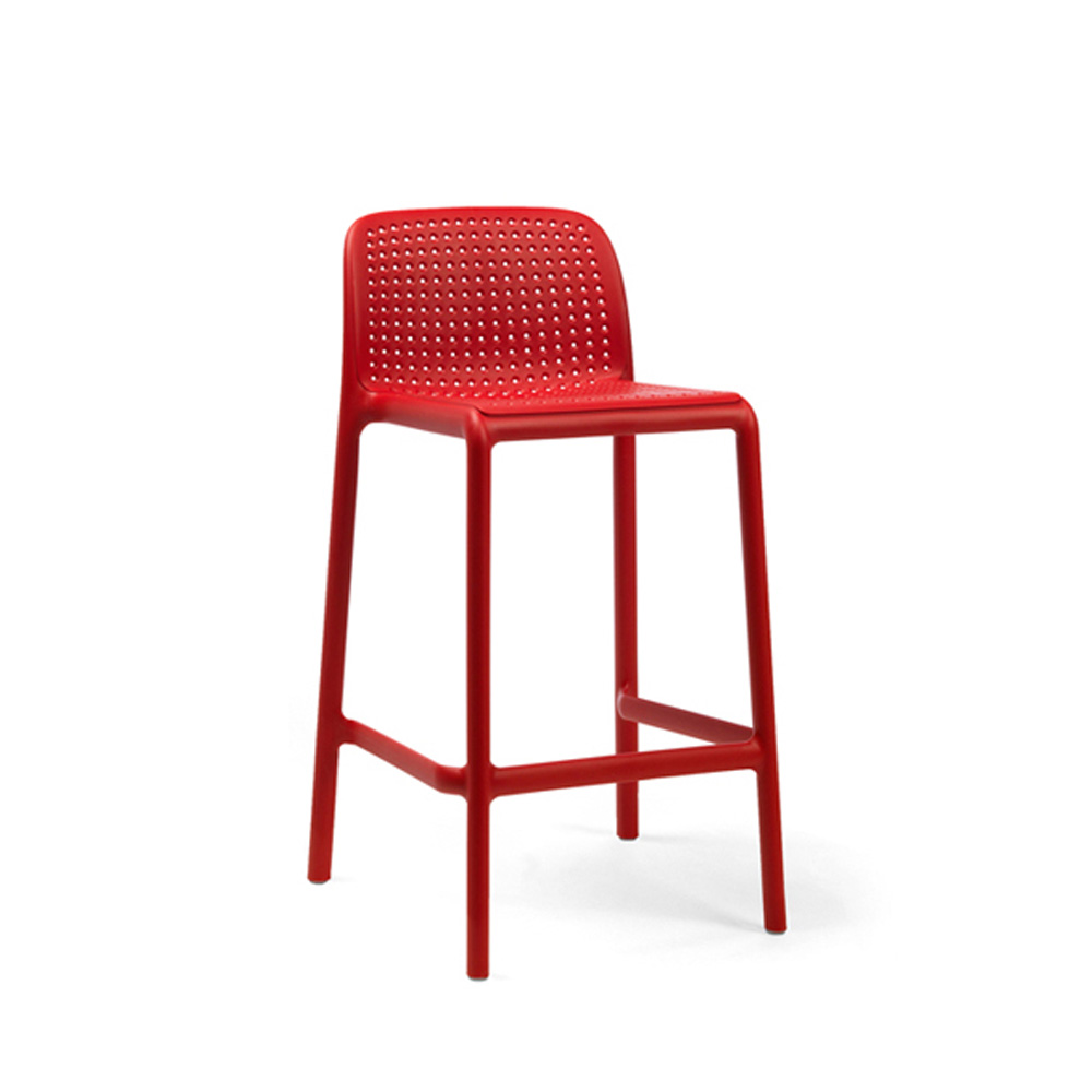 Nardi_Lido_Mini_Rosso_punainen_matala_baarituoli_terassituoli_ulkotuoli_muovituoli_01 - Edella Nardi Lido Mini matala terassibaarituoli