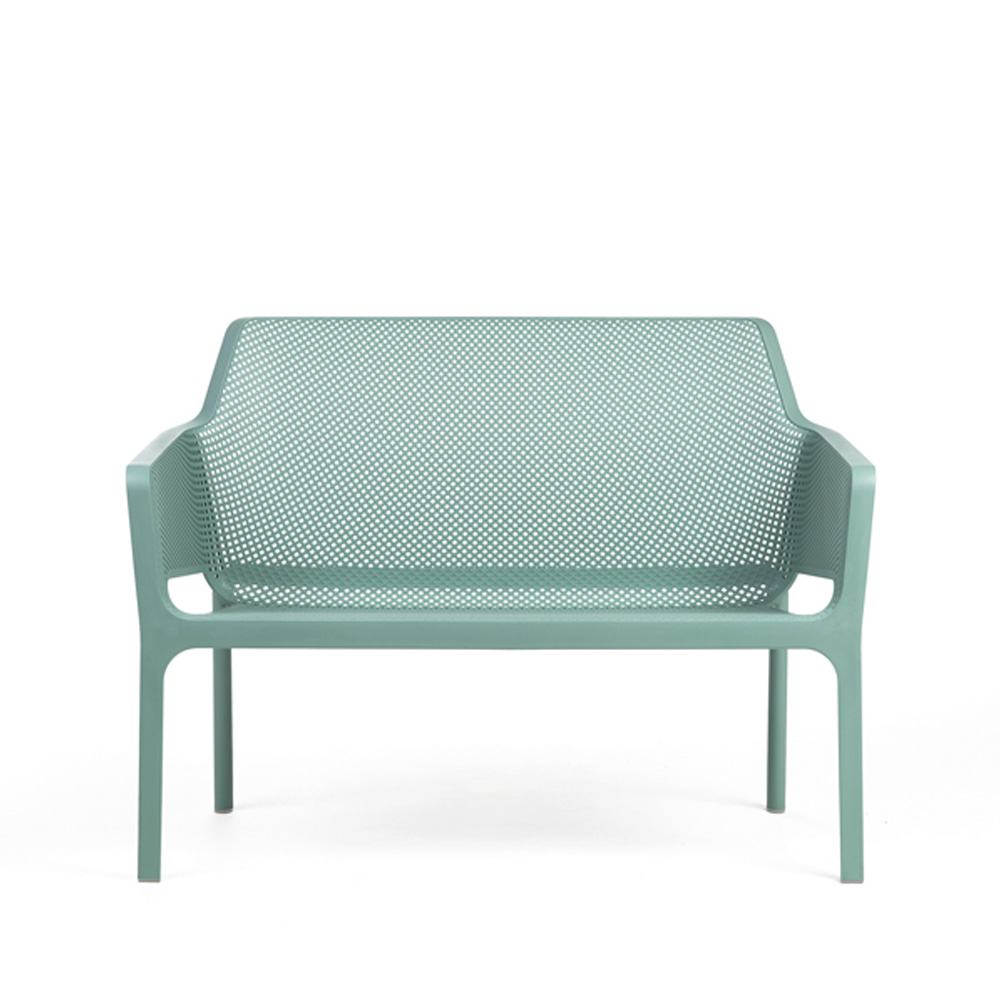 Nardi_Net_Bench_Salice_sinivihreä_sohva_terassisohva_ulkosohva_muovisohva_muovipenkki_ulkopenkki_01 - Edella Nardi Net Bench terassisohva