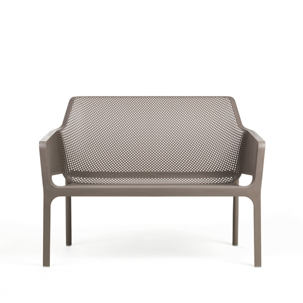 Nardi_Net_Bench_Tortora_ruskeanharmaa_sohva_terassisohva_ulkosohva_muovisohva_muovipenkki_ulkopenkki_01 - Edella Nardi Net Bench terassisohva