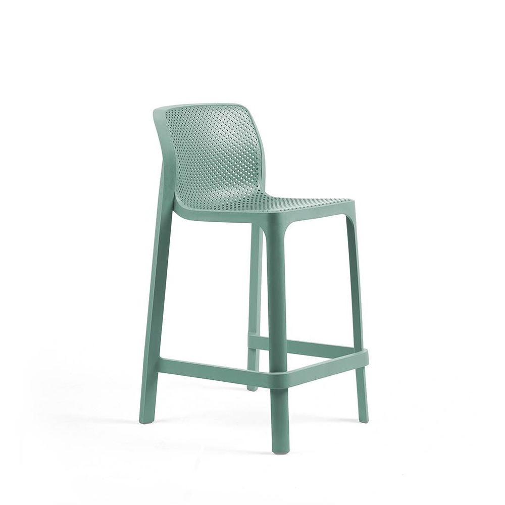 Nardi_Net_Stool_Mini_Salice_sinivihreä_baarituoli_terassituoli_ulkotuoli_muovituoli_01 - Edella Nardi Net Stool Mini matala terassibaarituoli