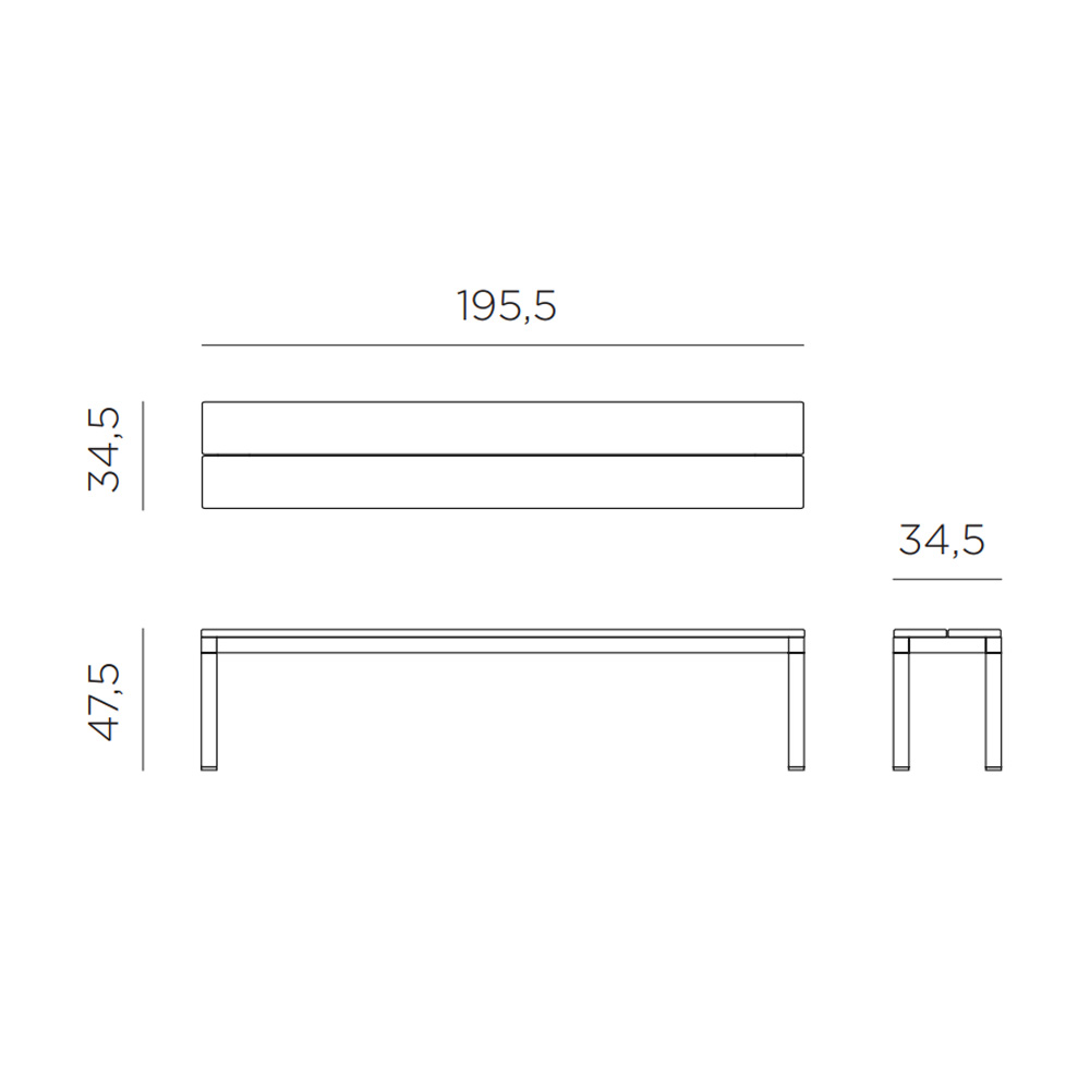 Nardi_Rio_Bench_Alu_ruokapöydän_penkki_ulkopenkki_puutarhapenkki_terassipenkki_01 - Edella Nardi Rio Bench Alu terassipenkki