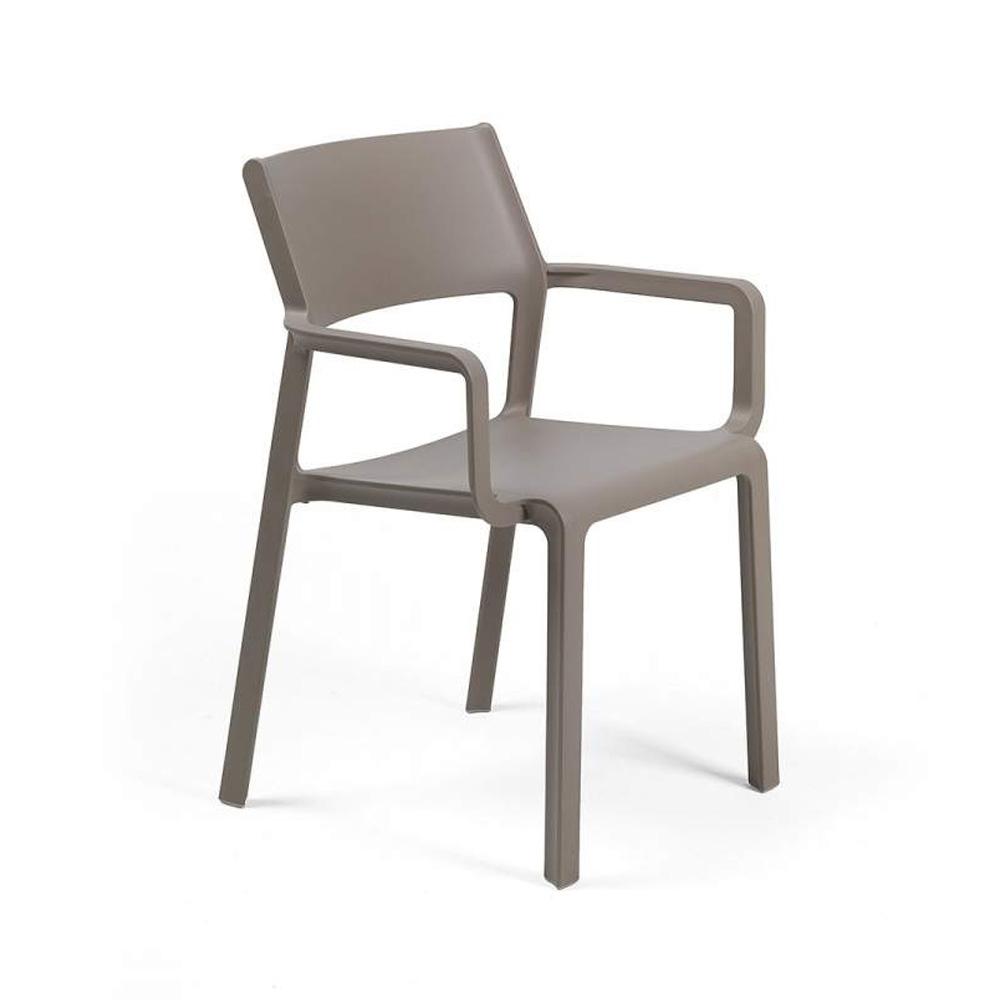 Nardi_Trill_Armchair_Tortora_ruskeanharmaa_käsinojallinen_terassituoli_ulkotuoli_muovituoli_ravintolatuoli_pinottava_01 - Edella Nardi Trill Armchair terassituoli