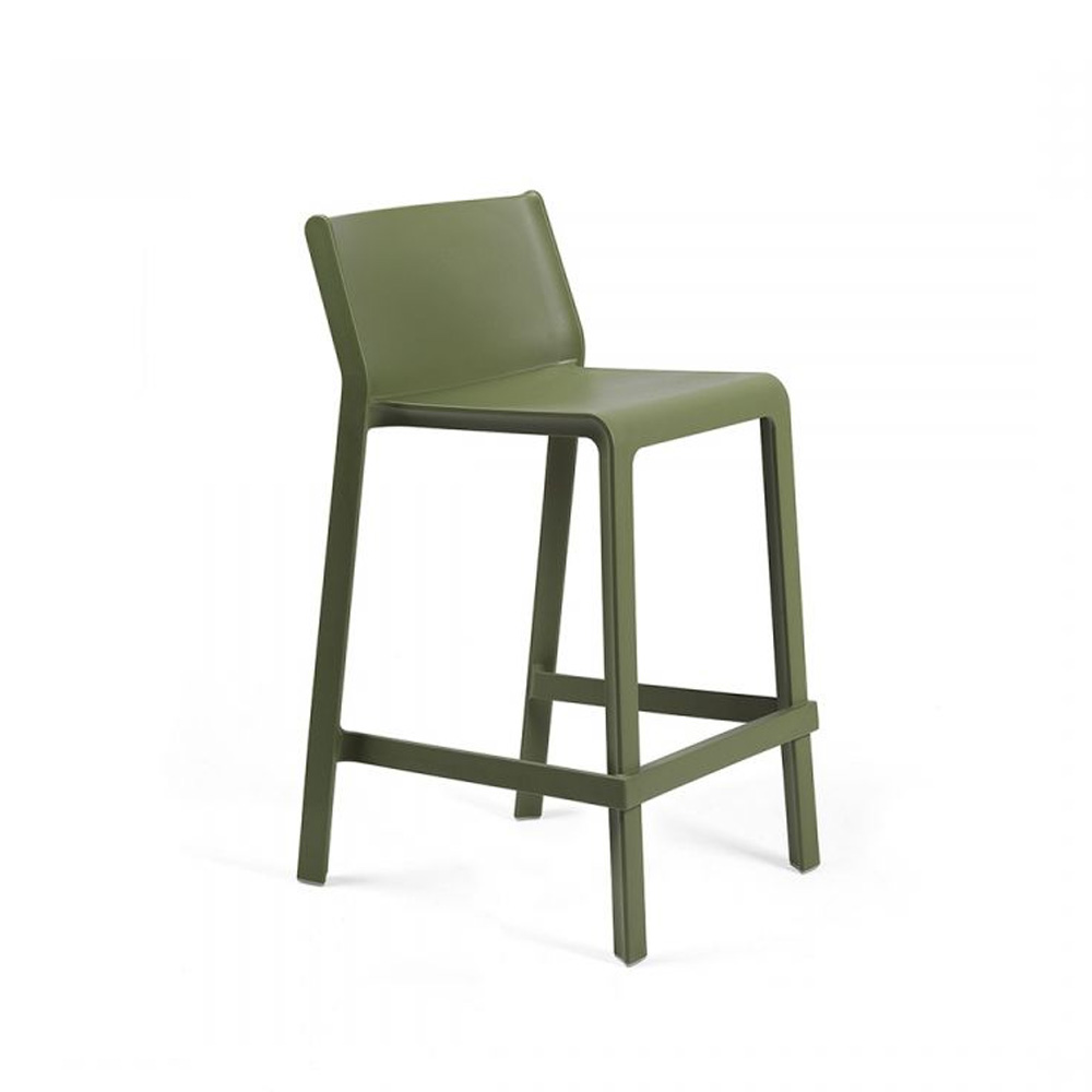 Nardi_Trill_Stool_Mini_Agave_vihreä_baarituoli_terassituoli_ulkotuoli_muovituoli_ravintolatuoli_pinottava_01 - Edella Nardi Trill Stool Mini matala terassibaarituoli