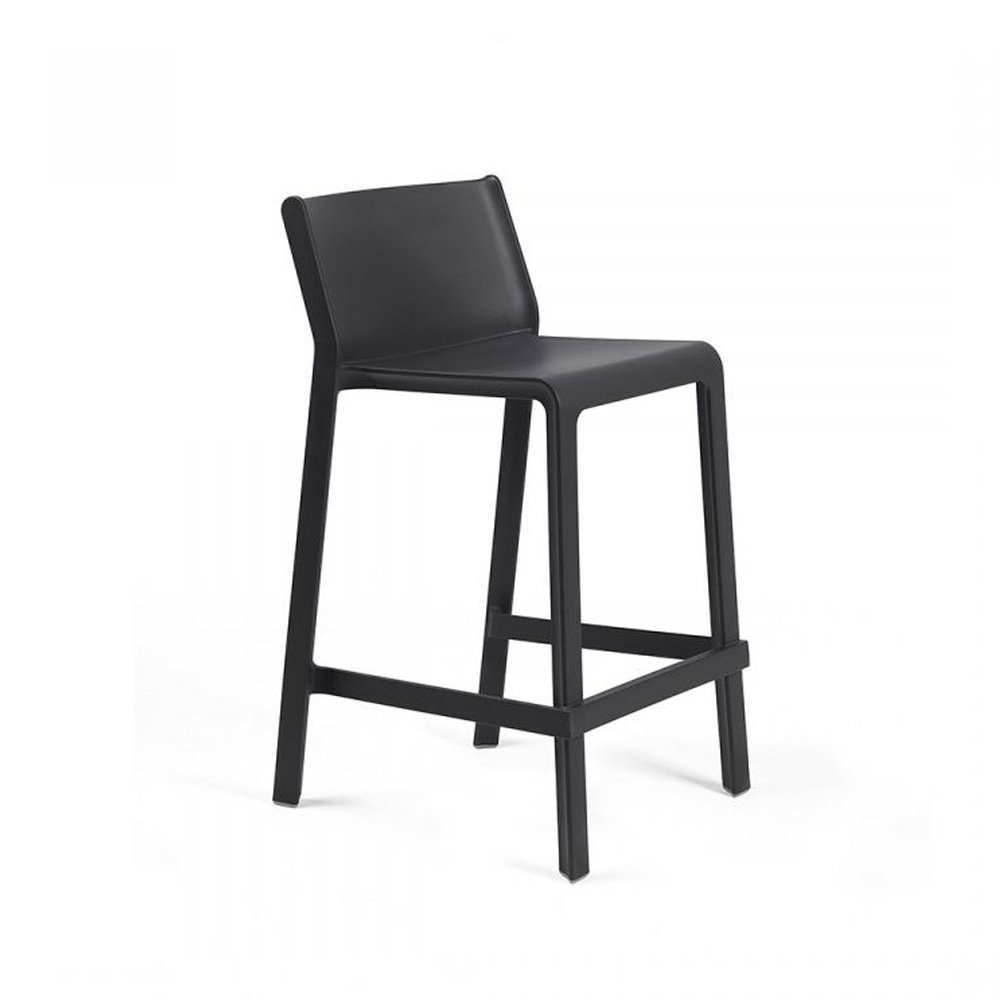 Nardi_Trill_Stool_Mini_Antracite_tummanharmaa_baarituoli_terassituoli_ulkotuoli_muovituoli_ravintolatuoli_pinottava_01 - Edella Nardi Trill Stool Mini matala terassibaarituoli