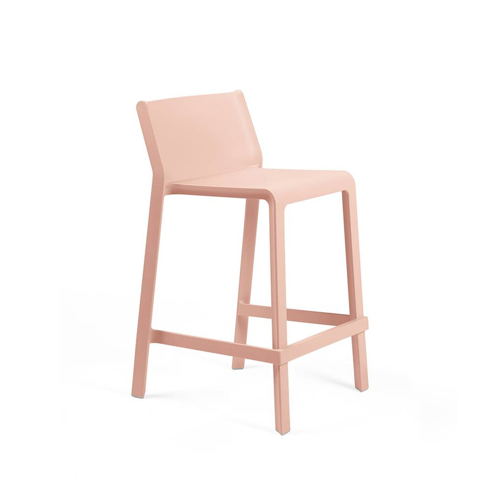 Nardi_Trill_Stool_Mini_Rosa_Bouquet_vaaleanpunainen_baarituoli_terassituoli_ulkotuoli_muovituoli_ravintolatuoli_pinottava_01 - Edella Nardi Trill Stool Mini matala terassibaarituoli