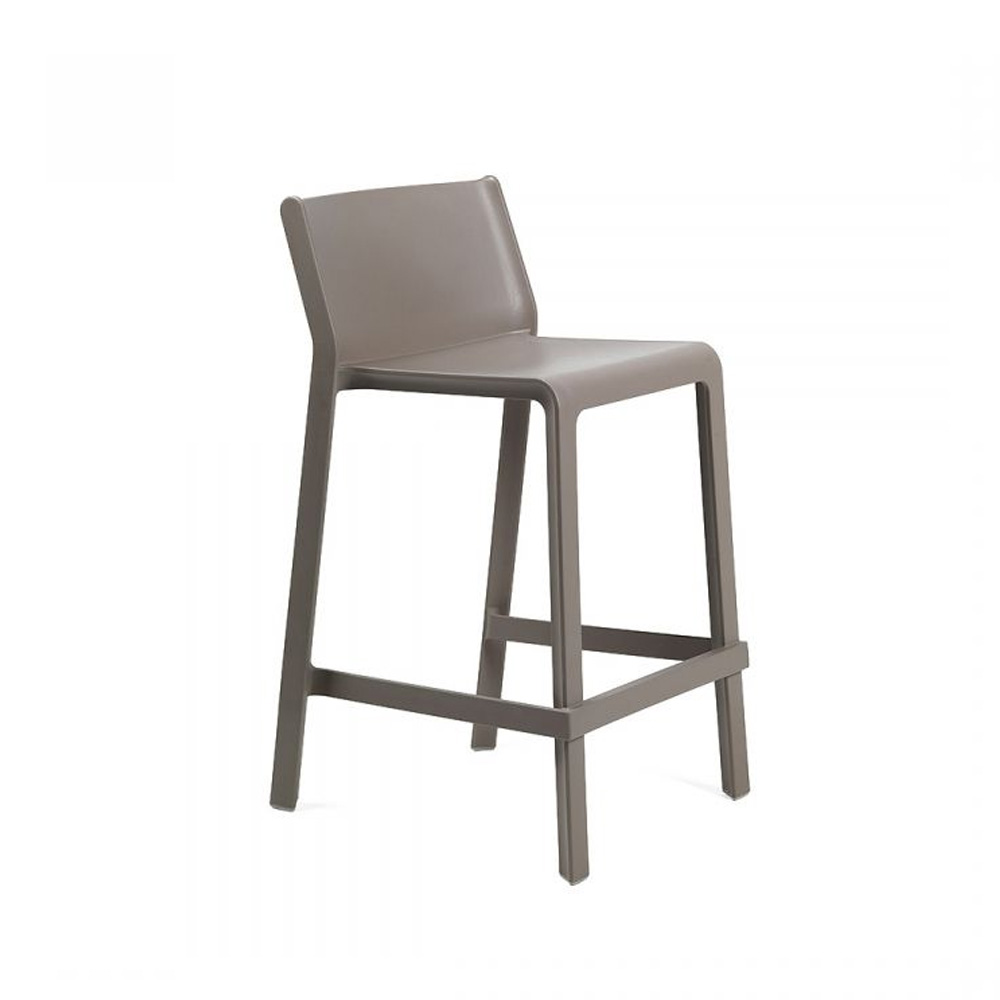 Nardi_Trill_Stool_Mini_Tortora_ruskeanharmaa_baarituoli_terassituoli_ulkotuoli_muovituoli_ravintolatuoli_pinottava_01 - Edella Nardi Trill Stool Mini matala terassibaarituoli