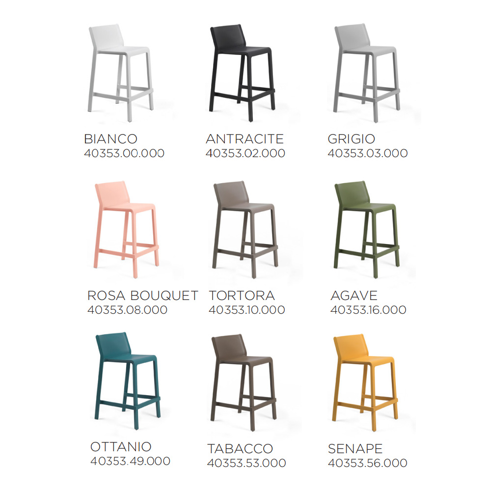 Nardi_Trill_Stool_Mini_baarituoli_terassituoli_ulkotuoli_muovituoli_ravintolatuoli_pinottava_03 - Edella Nardi Trill Stool Mini matala terassibaarituoli