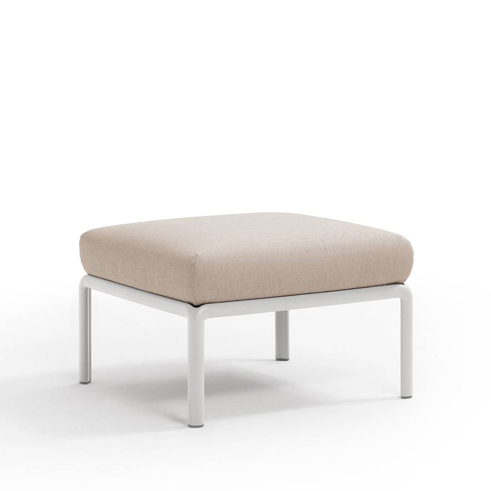 Nardi_Komodo_Pouf_Bianco_Canvas_Sunbrella_moduulisohva_palasohva_keskipala_rahi_ulkotiloihin_terassille_01 - Edella Nardi Komodo Pouf sohvamoduuli / rahi