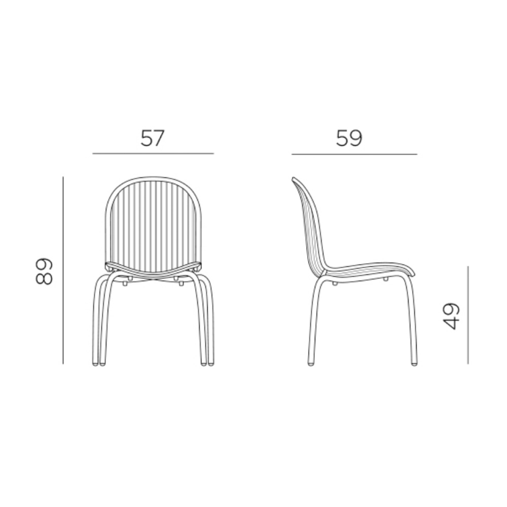 Nardi_Ninfea_Dinner_terassituoli_ravintolatuoli_puutarhatuoli_ulkotuoli_putkijalkainen_muovituoli_ruokapöydän_tuoli_01 - Edella Nardi Ninfea Dinner terassituoli