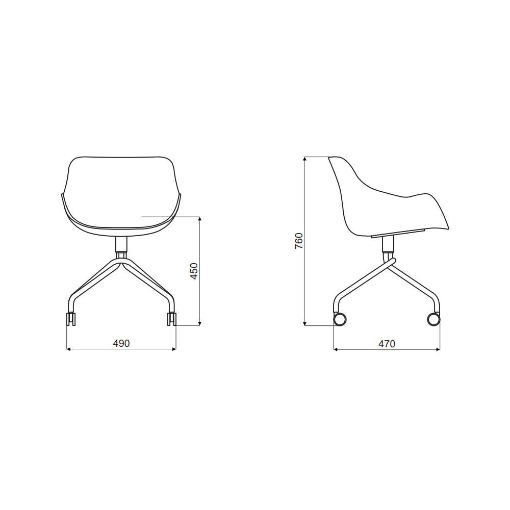 MDD_Baltic_Basic_Chair_BL1P13K_ravintolatuoli_asiakastuoli_ristikko_pyörillä_07 - Edella MDD Baltic Basic chair tuoli ristikkojalka pyörillä