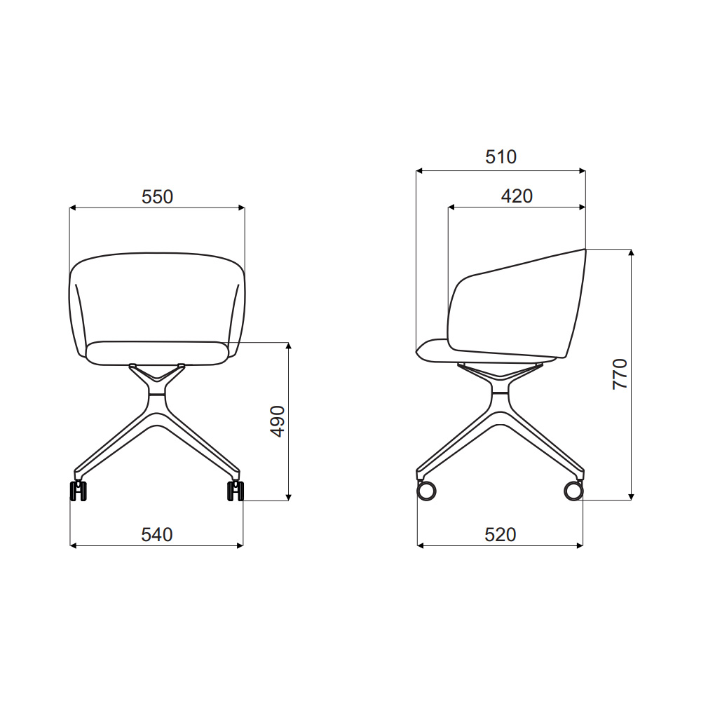 MDD_Grace_Chair_ristikkojalka_pyörät_pyörivä_neuvottelutuoli_13 - Edella MDD Grace Chair tuoli ristikkojalka pyörillä