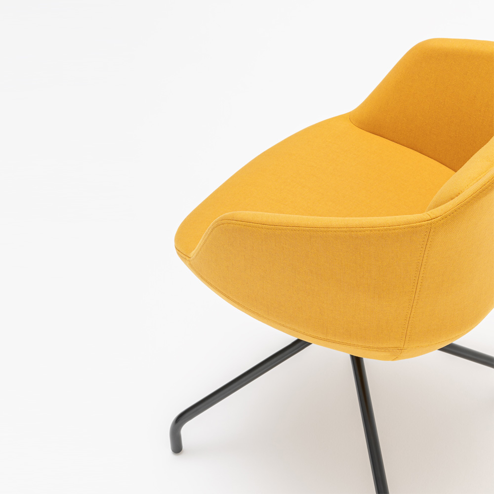 MDD_Ultra_verhoiltu_ravintolatuoli_neuvottelutuoli_asiakastuoli_putkiristikkojalka_05 - Edella MDD Ultra Chair tuoli putkiristikkojalalla