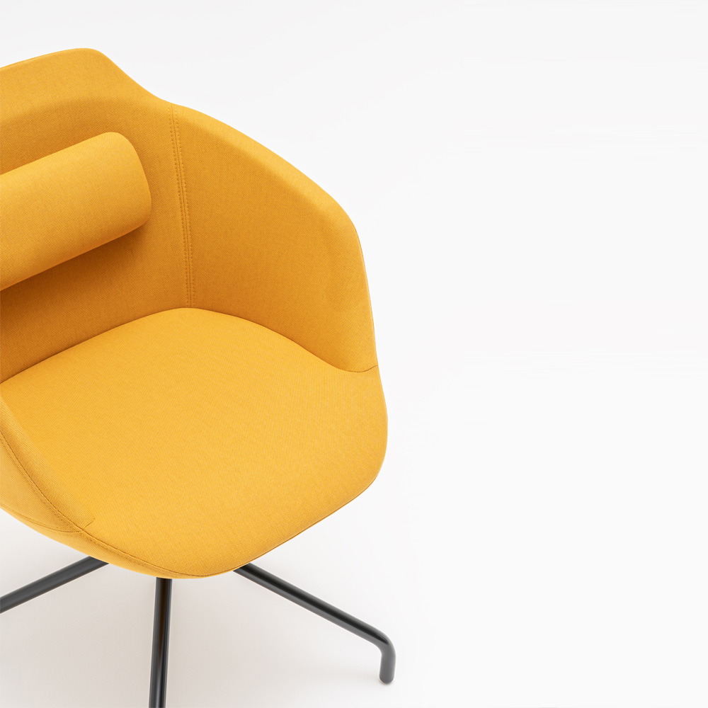 MDD_Ultra_verhoiltu_ravintolatuoli_neuvottelutuoli_asiakastuoli_putkiristikkojalka_06 - Edella MDD Ultra Chair tuoli putkiristikkojalalla