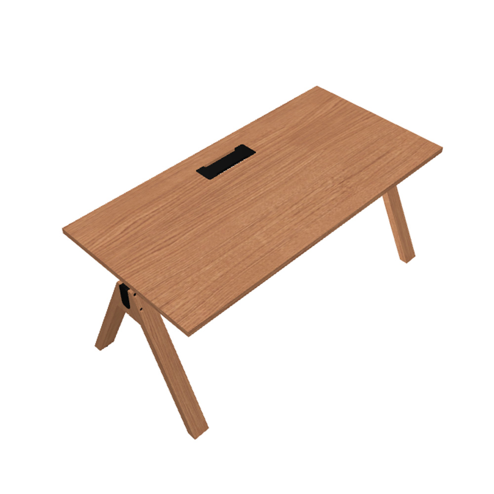 MDD_Viga_työpöytä_toimistopöytä_puukannella_pukkijaloilla_09 - Edella MDD Viga Desk työpöytä / neuvottelupöytä