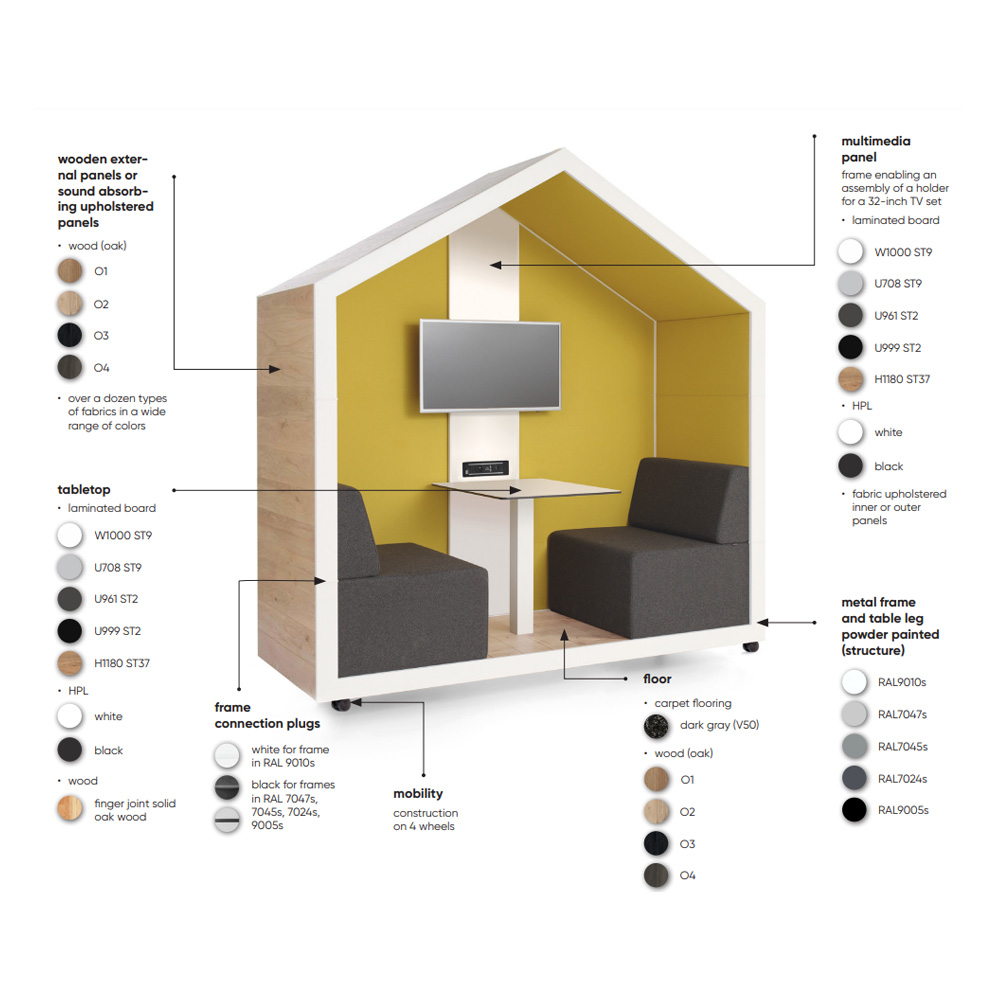 Bejot_Treehouse_TH2SC_2-hengen_vetäytymistila_hiljainen_tila_akustoiva_sohvaryhmä_sohvilla_09 - Edella Bejot Treehouse TH2 2-hengen akustoiva sohvaryhmä