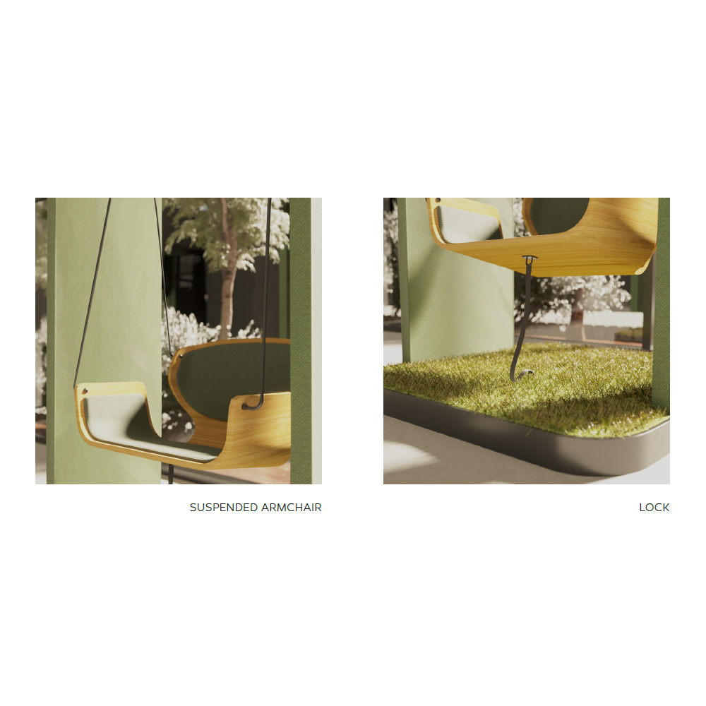 Bejot_SOCIAL_SWING_SINGLE_toimistokeinu_palaverikeinu_akustinen_kaluste_14 - Edella Bejot Social Swing Single 1-hengen toimistokeinu