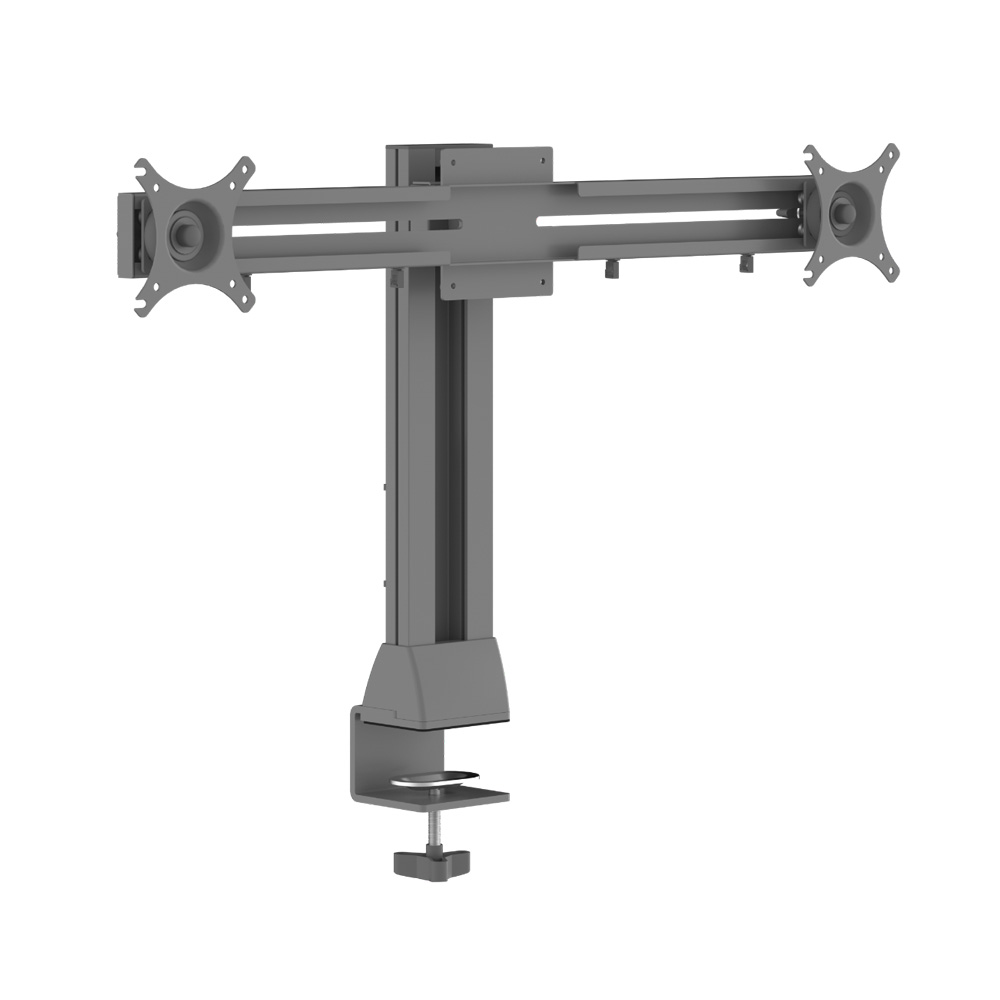 EdSet_Rail2_Monitor_Arm_Bracket_näytönvarsi_näytönkannatin_kahdelle_näytölle_harmaa_01 - Edella SELECTed Rail Dual Monitor Arm näytönvarsi