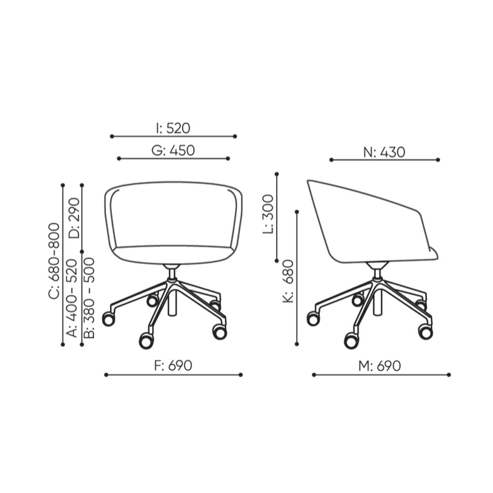 Bejot_OXCO_Small_OXS5R_neuvottelutuoli_kokoustuoli_työtuoli_ristikkojalka_pyörillä_07 - Edella Bejot Ox:co Small OXS5R tuoli