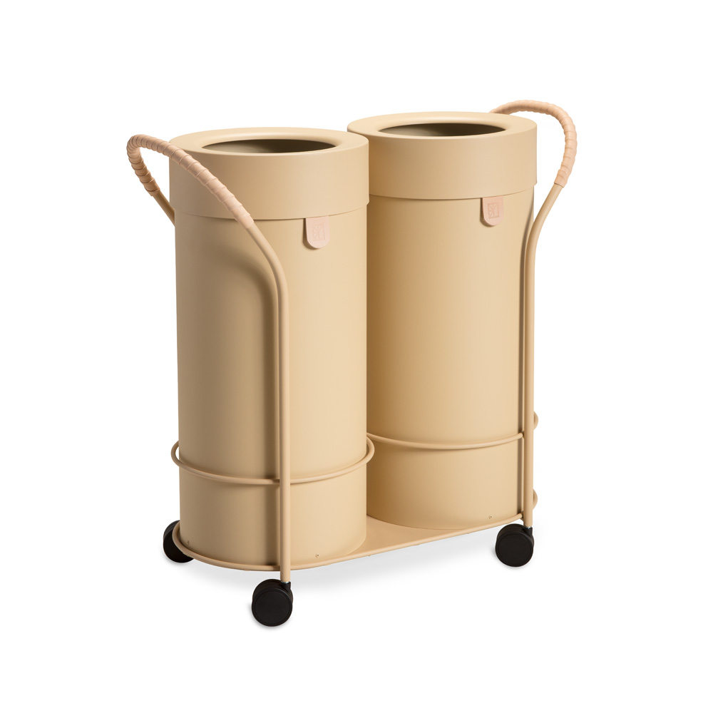 Mizetto_Bin_There_L+L_Beige_kierrätysastia_roska-astia_roskakori_vaunu_01 - Edella Mizetto Bin There L Bin Trolley kierrätysvaunu