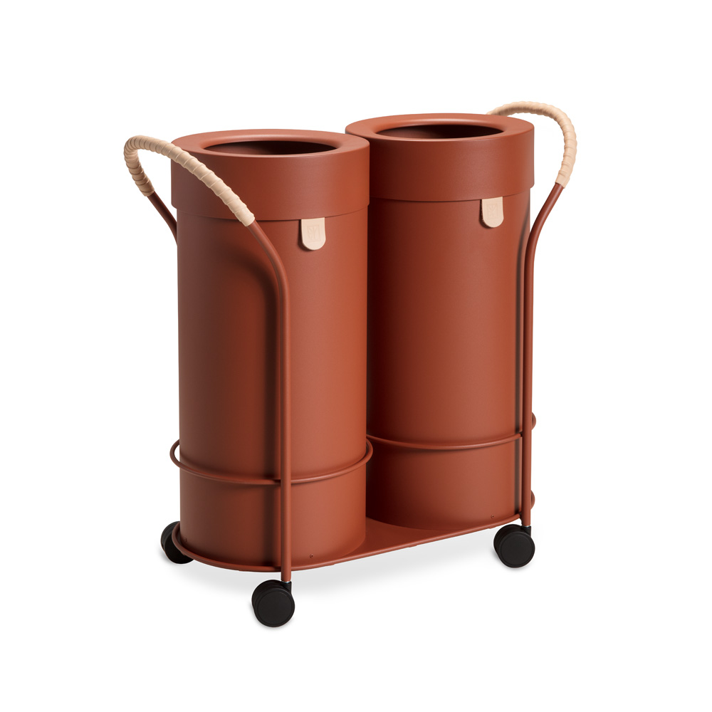 Mizetto_Bin_There_L+L_Copper_Red_kierrätysastia_roska-astia_roskakori_vaunu_01 - Edella Mizetto Bin There L Bin Trolley kierrätysvaunu