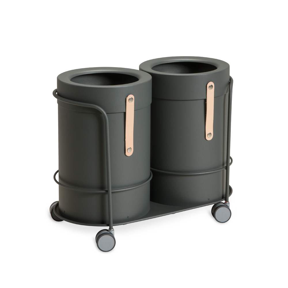Mizetto_Bin_There_S+S_Antracit_kierrätysastia_roska-astia_roskakori_vaunu_02 - Edella Mizetto Bin There S Bin Trolley kierrätysvaunu