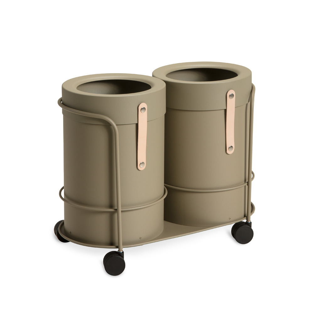 Mizetto_Bin_There_S+S_Olive_Green_kierrätysastia_roska-astia_roskakori_vaunu_01 - Edella Mizetto Bin There S Bin Trolley kierrätysvaunu