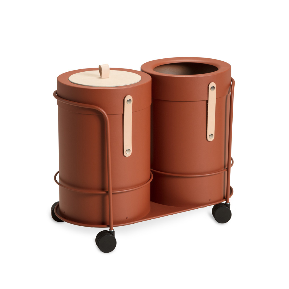 Mizetto_Bin_There_S+S_Terracotta_kierrätysastia_roska-astia_roskakori_vaunu_0 - Edella Mizetto Bin There S Bin Trolley kierrätysvaunu