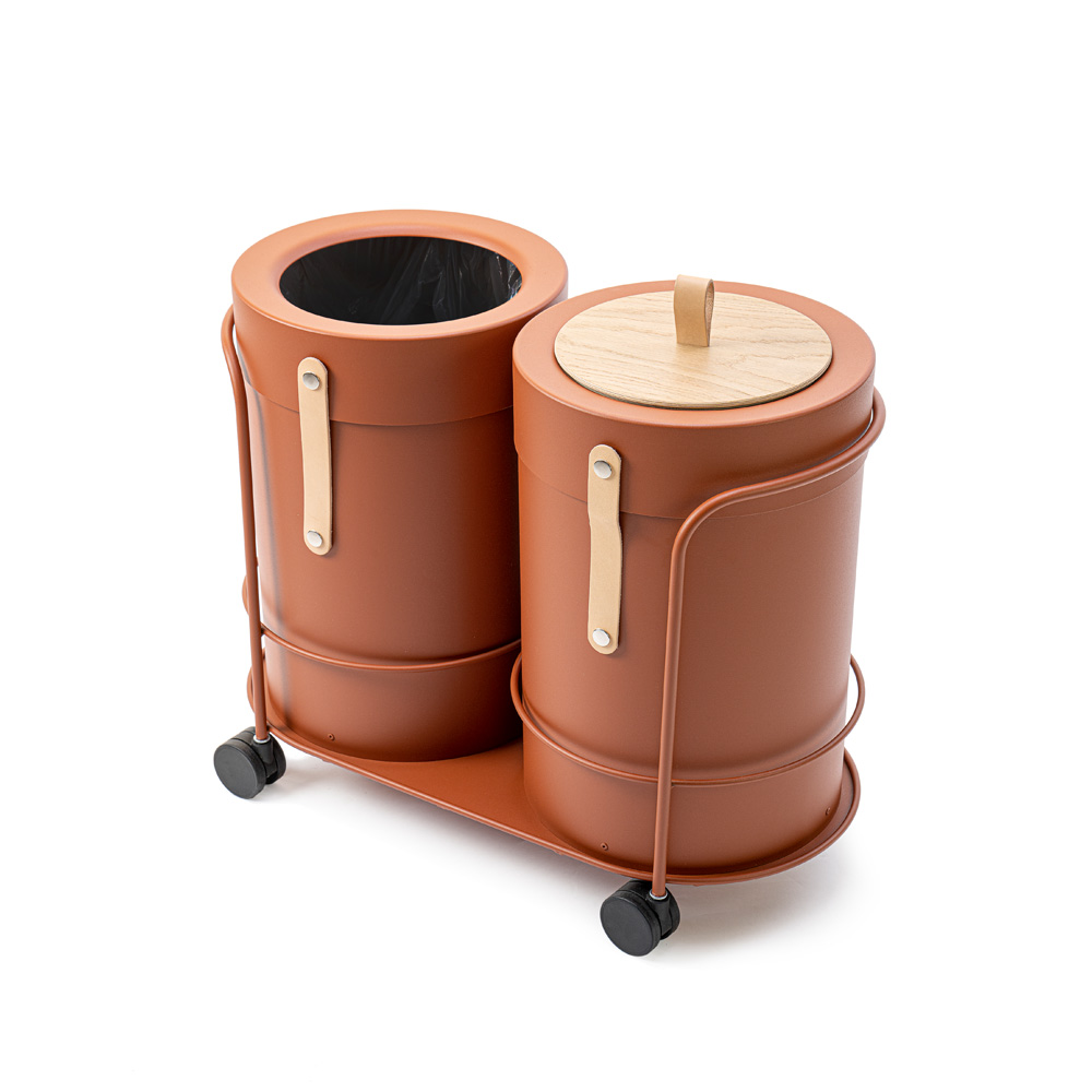 Mizetto_Bin_There_S+S_Terracotta_kierrätysastia_roska-astia_roskakori_vaunu_02 - Edella Mizetto Bin There S Bin Trolley kierrätysvaunu