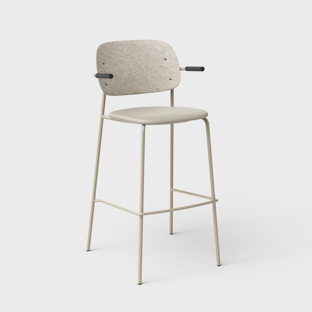 De Vorm Hale PET Felt Bar Stool Armrests istuinverhoiltu korkea baarituoli