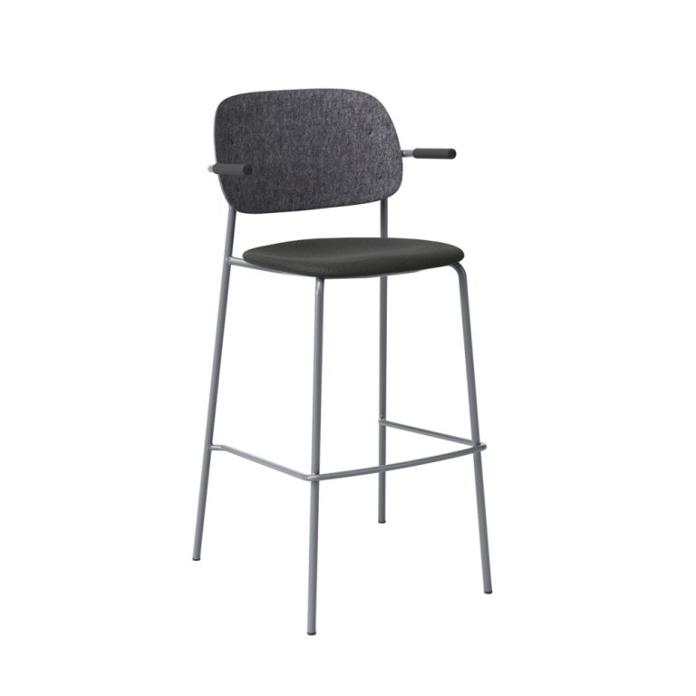 De Vorm Hale PET Felt Bar Stool Armrests istuinverhoiltu korkea baarituoli