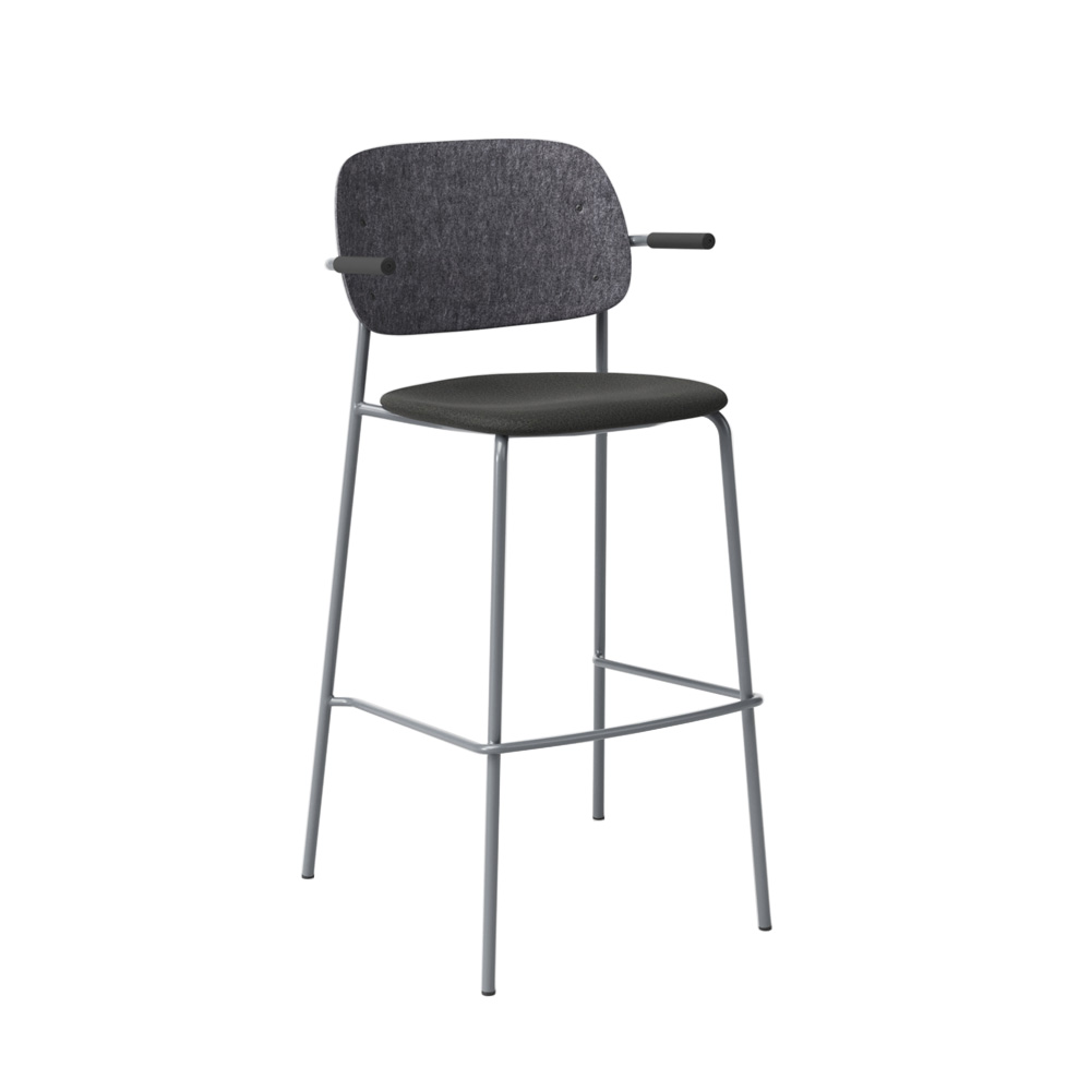 De Vorm Hale PET Felt Bar Stool Armrests istuinverhoiltu korkea baarituoli
