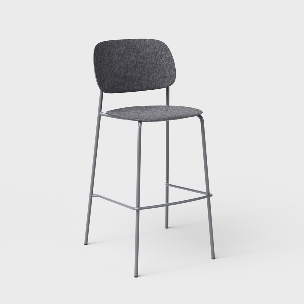 DeVorm_Hale_Bar_Stool_Dark_grey_korkea_baarituoli_01 - Edella De Vorm Hale PET Felt Bar Stool korkea baarituoli