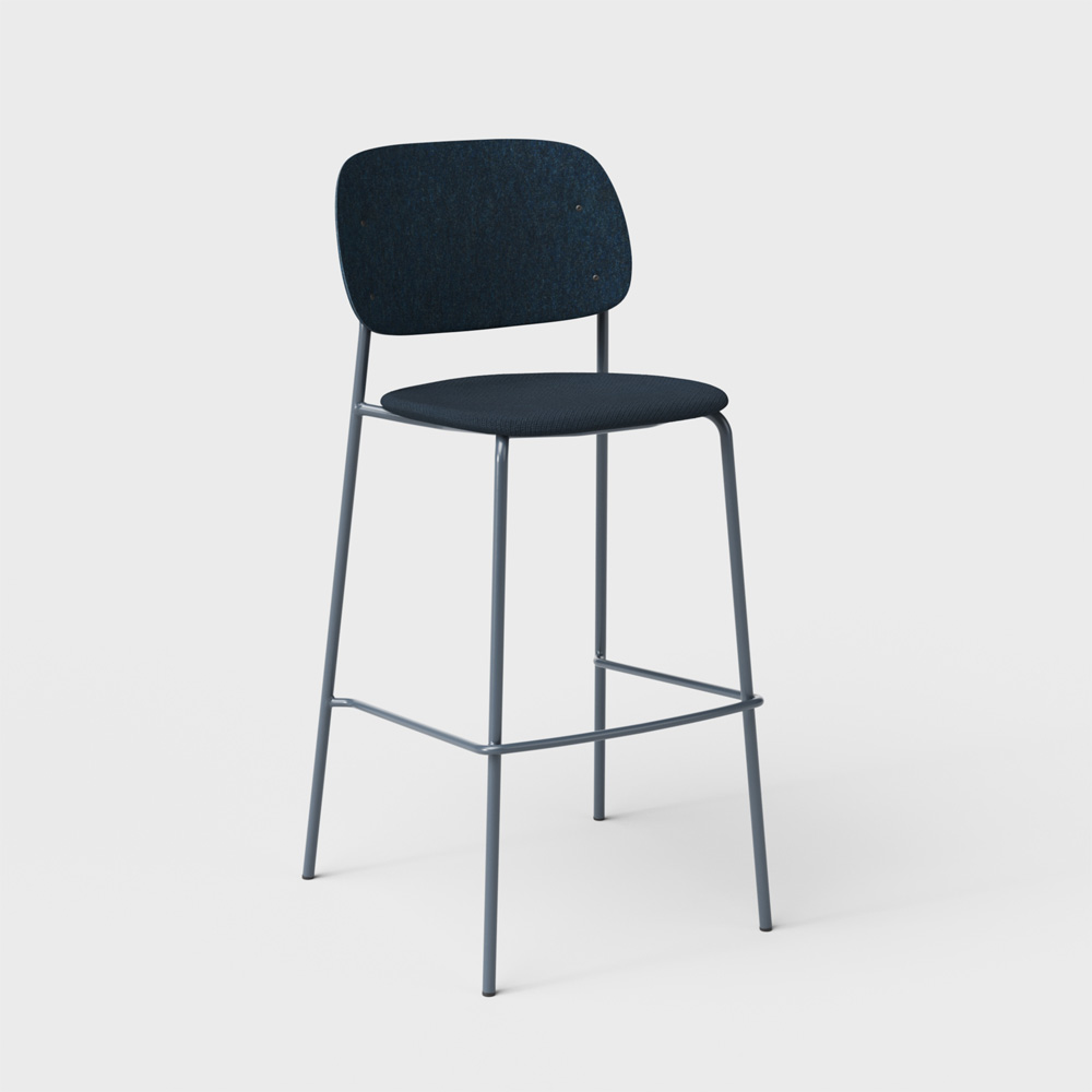 DeVorm_Hale_Bar_Stool_Upholstery_Marine_verhoiltu_korkea_baarituoli_01 - Edella De Vorm Hale PET Felt Bar Stool istuinverhoiltu korkea baarituoli
