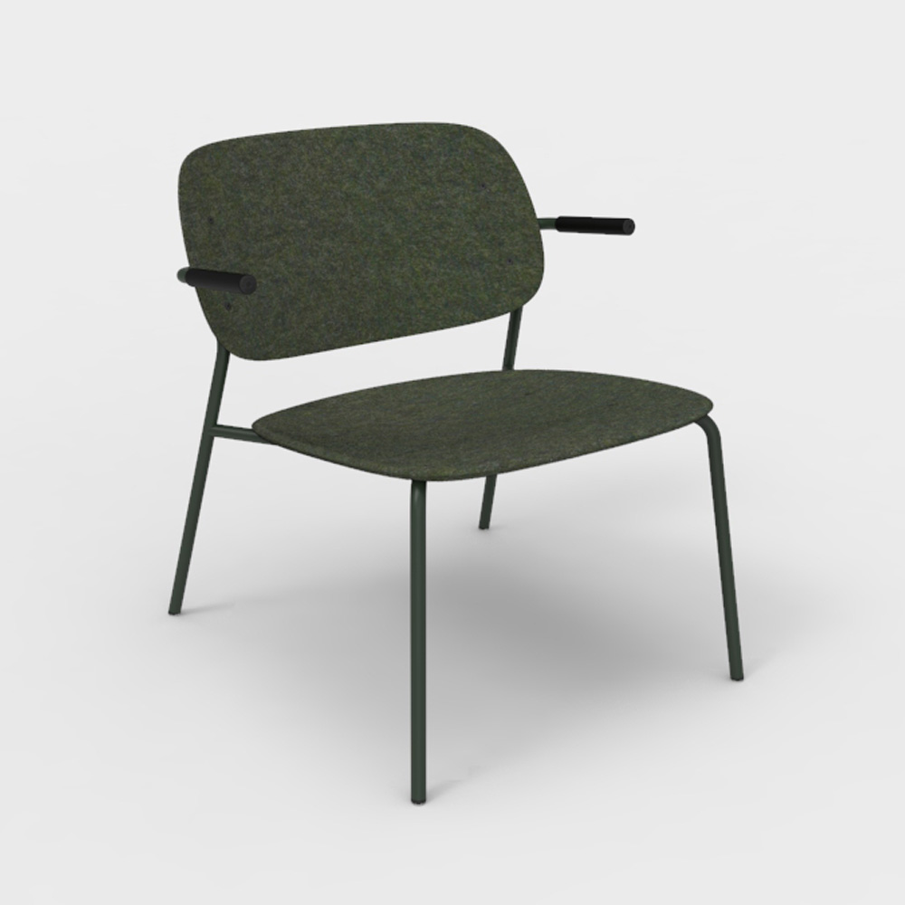DeVorm_Hale_PET_Felt_Lounge_Chair_Armrests_Dark_green_nojatuoli_01 - Edella De Vorm Hale PET Felt Lounge Chair Armrests nojatuoli