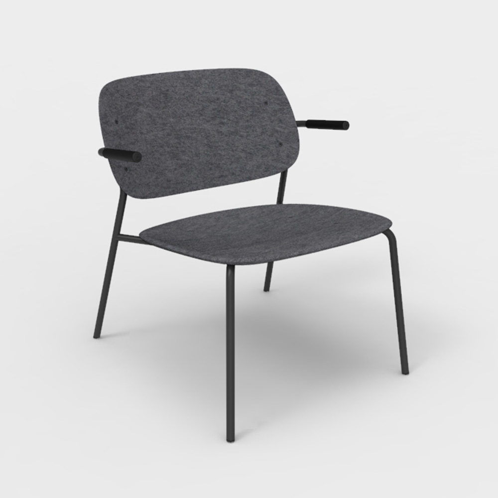 DeVorm_Hale_PET_Felt_Lounge_Chair_Armrests_Dark_grey_nojatuoli_01 - Edella De Vorm Hale PET Felt Lounge Chair Armrests nojatuoli