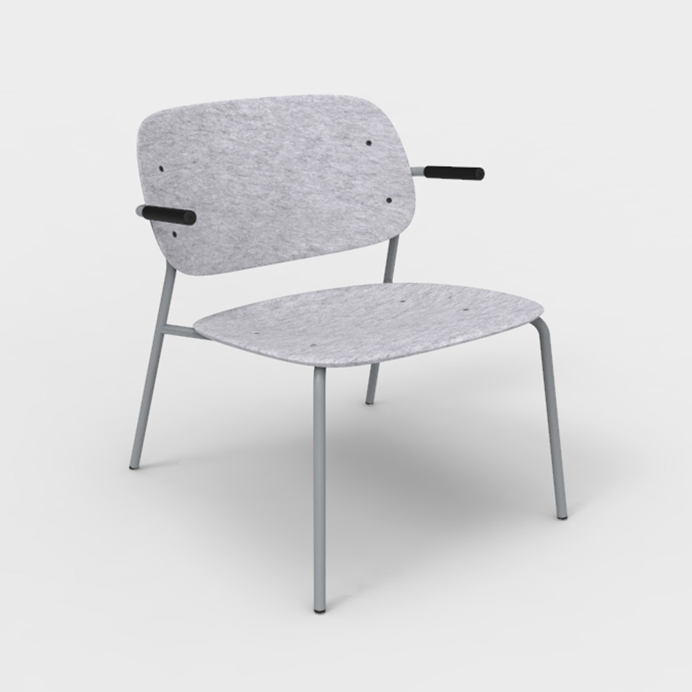 DeVorm_Hale_PET_Felt_Lounge_Chair_Armrests_Light_grey_nojatuoli_01 - Edella De Vorm Hale PET Felt Lounge Chair Armrests nojatuoli