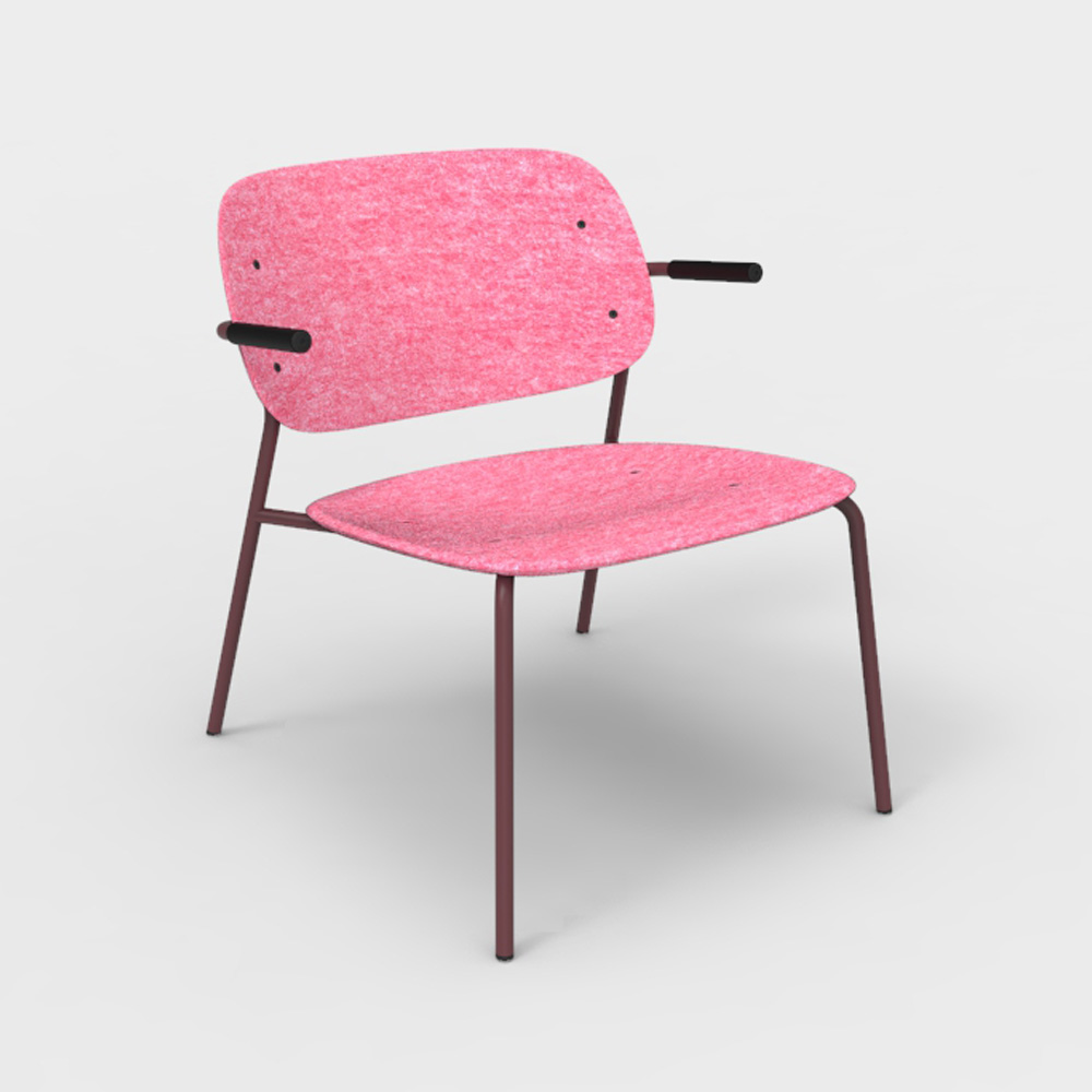 DeVorm_Hale_PET_Felt_Lounge_Chair_Armrests_Pink_nojatuoli_01 - Edella De Vorm Hale PET Felt Lounge Chair Armrests nojatuoli