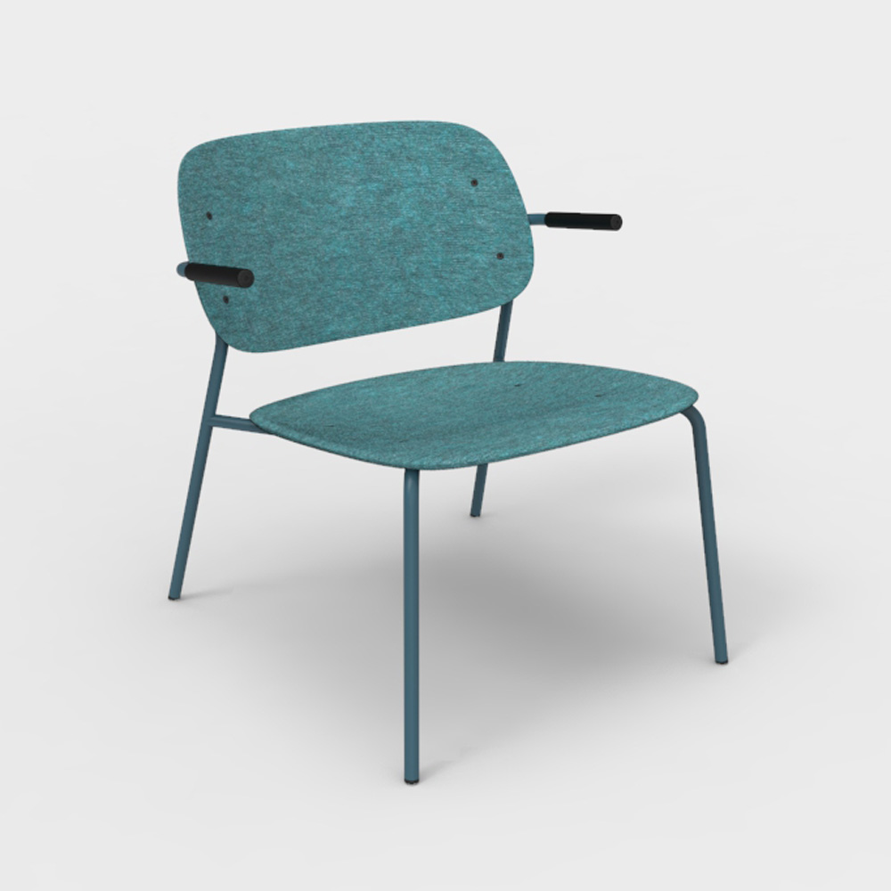 DeVorm_Hale_PET_Felt_Lounge_Chair_Armrests_Turquoise_nojatuoli_01 - Edella De Vorm Hale PET Felt Lounge Chair Armrests nojatuoli
