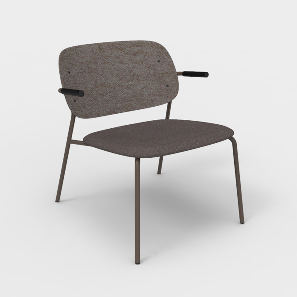 DeVorm_Hale_PET_Felt_Lounge_Chair_Armrests_Upholstery_Brown_nojatuoli_01 - Edella De Vorm Hale PET Felt Lounge Chair Armrests istuinverhoiltu nojatuoli