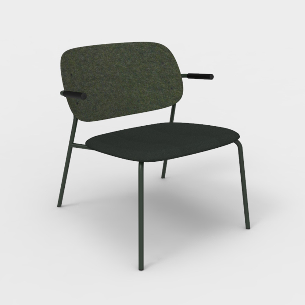 DeVorm_Hale_PET_Felt_Lounge_Chair_Armrests_Upholstery_Dark_green_nojatuoli - Edella De Vorm Hale PET Felt Lounge Chair Armrests istuinverhoiltu nojatuoli