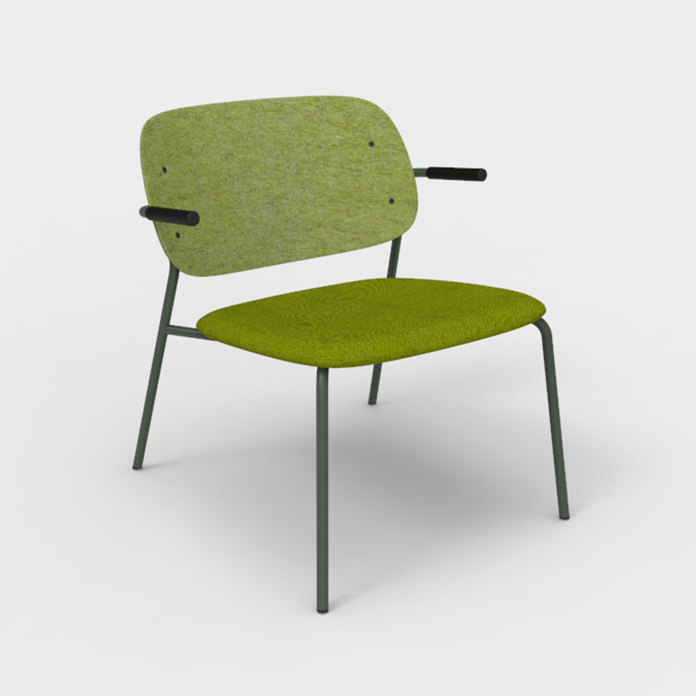 DeVorm_Hale_PET_Felt_Lounge_Chair_Armrests_Upholstery_Green_nojatuoli - Edella De Vorm Hale PET Felt Lounge Chair Armrests istuinverhoiltu nojatuoli