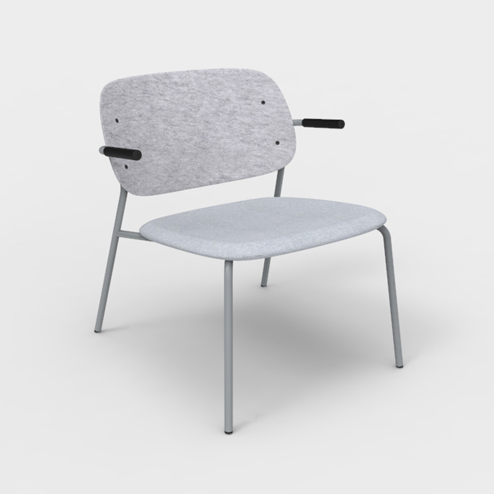DeVorm_Hale_PET_Felt_Lounge_Chair_Armrests_Upholstery_Light_grey_nojatuoli - Edella De Vorm Hale PET Felt Lounge Chair Armrests istuinverhoiltu nojatuoli