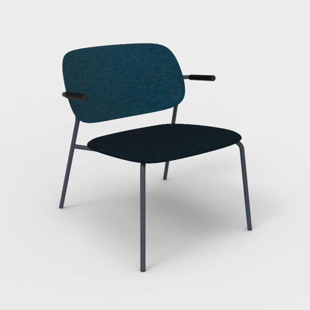DeVorm_Hale_PET_Felt_Lounge_Chair_Armrests_Upholstery_Marine_nojatuoli - Edella De Vorm Hale PET Felt Lounge Chair Armrests istuinverhoiltu nojatuoli