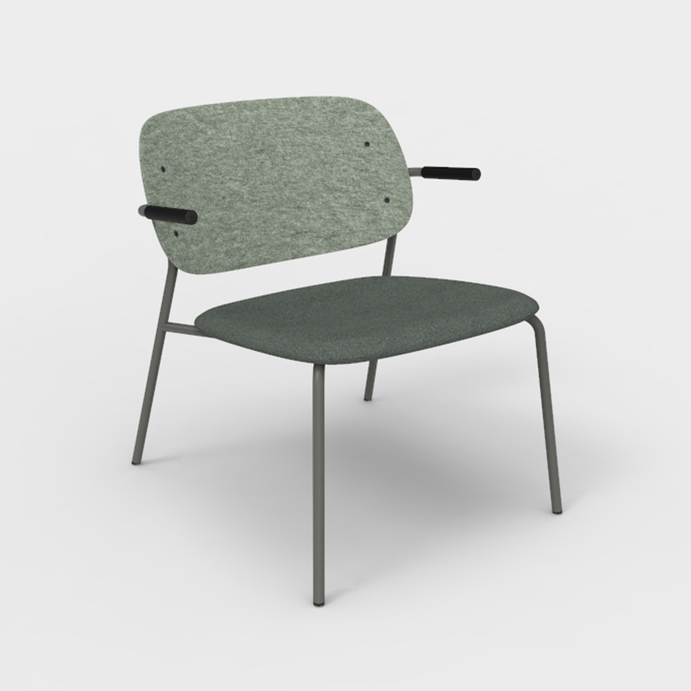 DeVorm_Hale_PET_Felt_Lounge_Chair_Armrests_Upholstery_Olive_nojatuoli - Edella De Vorm Hale PET Felt Lounge Chair Armrests istuinverhoiltu nojatuoli